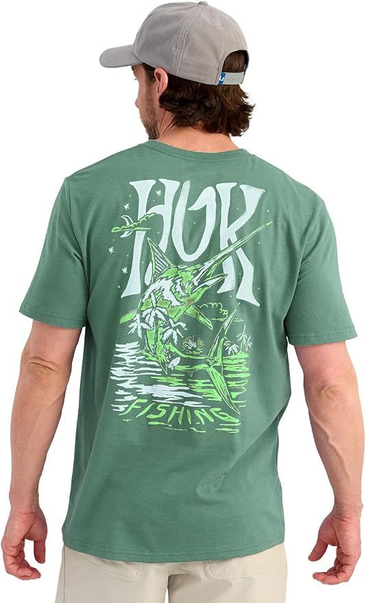 HUK Mens Performance Fishing Logo Tee, Short Sleeve T-Shirt for Men