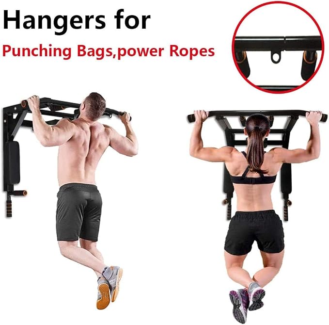 BDL Wall Mounted Pull Up Bar Chin Up bar Multifunctional Dip Station for Indoor Home Gym Workout, Power Tower Set Training Equipment Fitness Dip Stand Supports to 440 Lbs