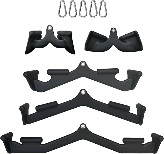 BLUSLM Lat Pull Down Bar T bar Row Attachment, V Bar Tricep Lat Pulldown Attachments, Back Strength Training Bar for Home Gym Exercise Cable Machine Attachments