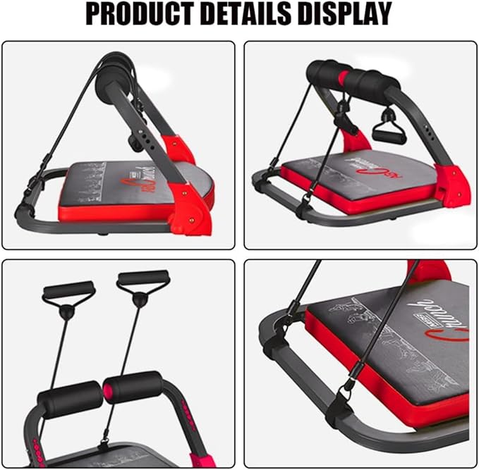 Ab Machine Ab Workout Equipment Sit Up Machine & Exercise Equipment Ab Crunch Machine for Stomach Workout Ab Core Trainer Abdominal Machine for Home Gym with Resistance Bands