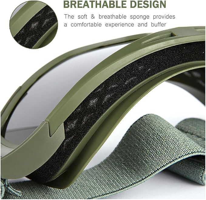 Tactical Airsoft Goggles Anti Fog Shooting Glasses Impact Resistant Safety Goggles with 3 Interchangable Lens