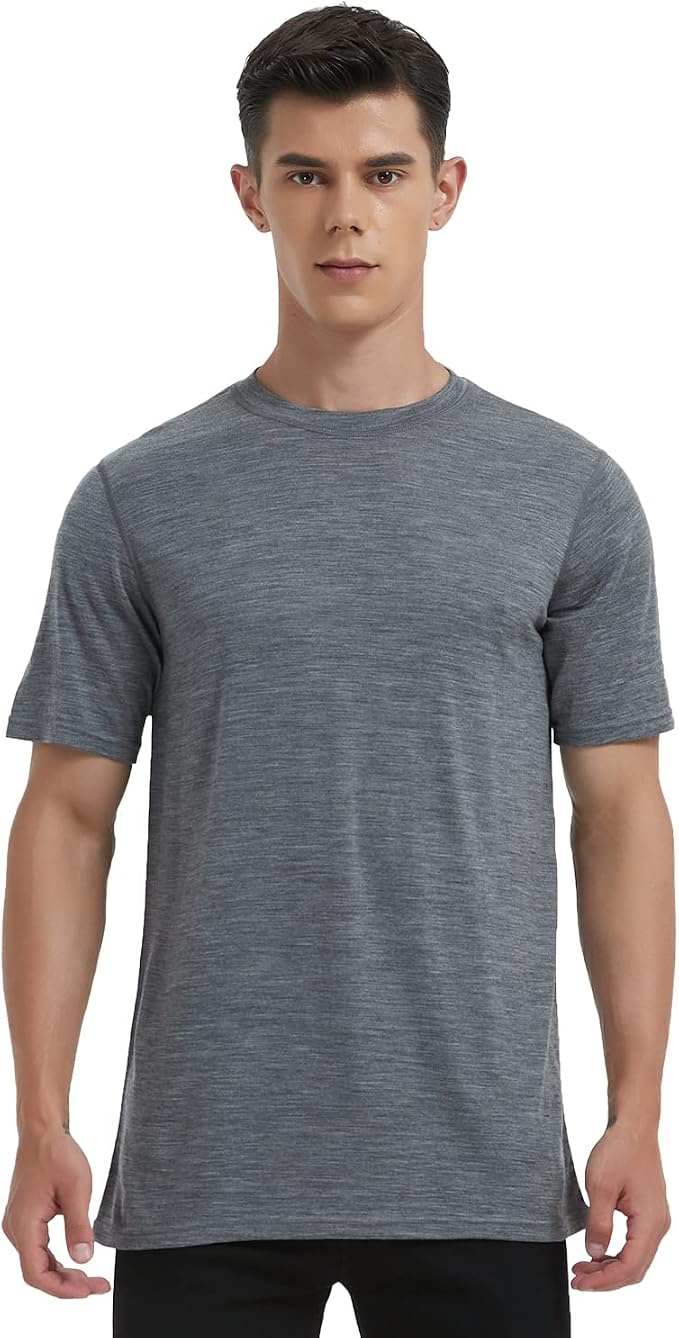 METARINO Merino Wool T-Shirts Mens Short Sleeve Lightweight Base Layer for Hiking,Travel,Hunting,Cycling