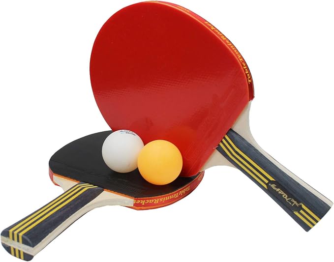 MAPOL Quality Ping Pong Paddle Set - 4 Professional Table Tennis Rackets/Paddles - 8 Premium 3-Star Balls, Portable Cover Case Holder Included