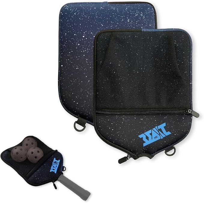 Pickleball Paddle Cover Neoprene with Zipped External Pocket | Covers Fit All USAPA Approved Paddles | 1pc Universal Pickle-Ball Racket Case Only | Durable Pickle Ball Equipment Includes Inner Pockets