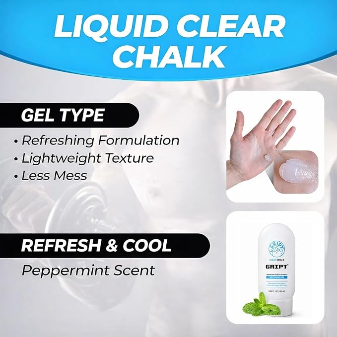 GRIPT Liquid Chalk Hand Grip Gym Pole Dance Weightlifting Rock Climbing Bouldering Gymnastics Crossfit Mess Less Sweat Resistant Long Lasting Professional Gel Chalk 100ml