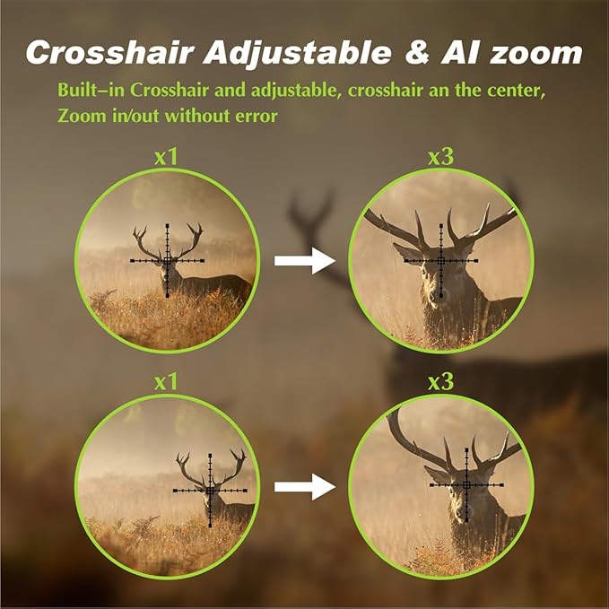 Digital Night Vision monocular Telescope，Day & Night Vision Rifle Scope Monocular with 850nm IR Fixed 3X Magnification, Hunting Wildlife Observation， Can be Used independently