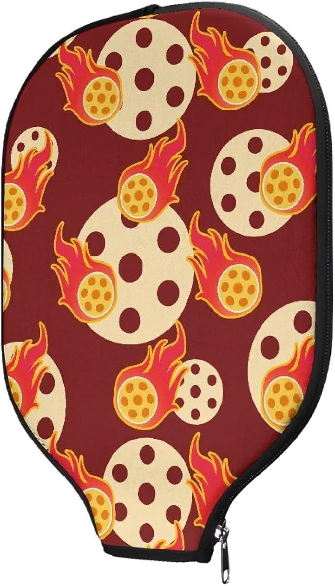 Pico Ball Flame Pickleball Paddle Cover Lightweight Pickle Ball Racket Case with Smooth Zipper 8.7 X 11.4 Inch Racket Sleeve Stylish Pickleball Covers for Paddles Gift for Women Men