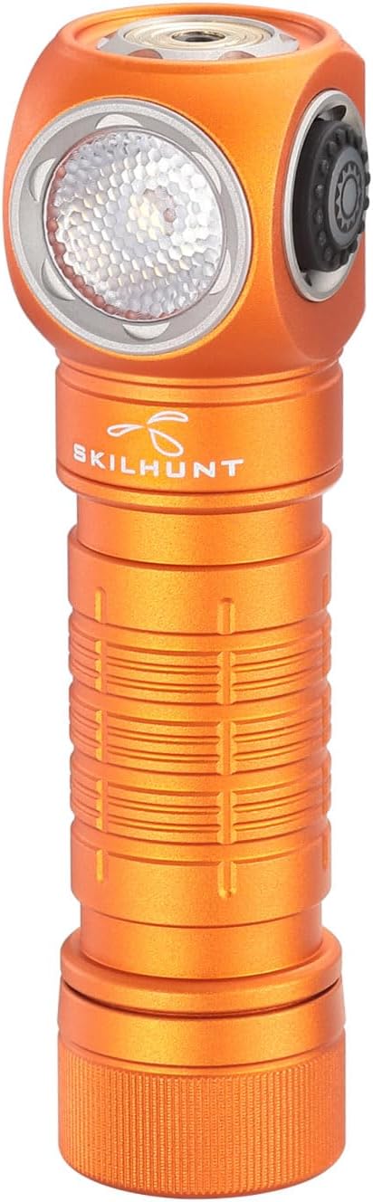 H150 Compact USB Magnetic LED Headlamp, Rechargeable EDC Light for Camping, Running, Hiking, Outdoor (Orange, Neutral White 519A High CRI)