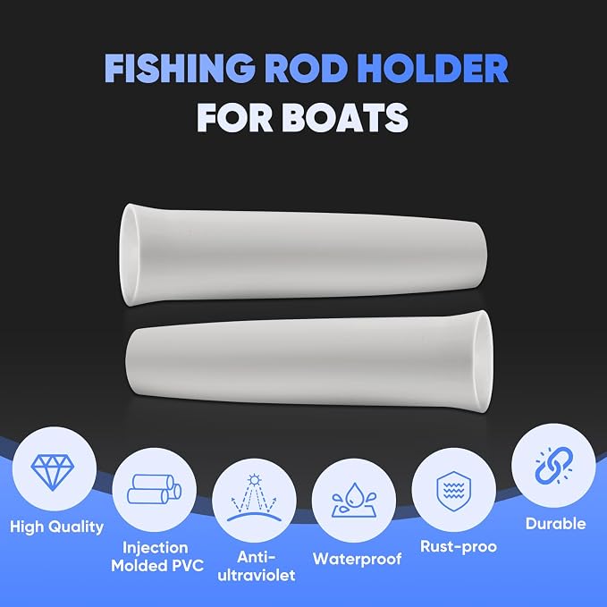 Vinyl Inserts for Fishing Rod Holder | Suitable for Boats, Yachts, and Ships,1-5/8 Inches I.D, 9 Inches Length
