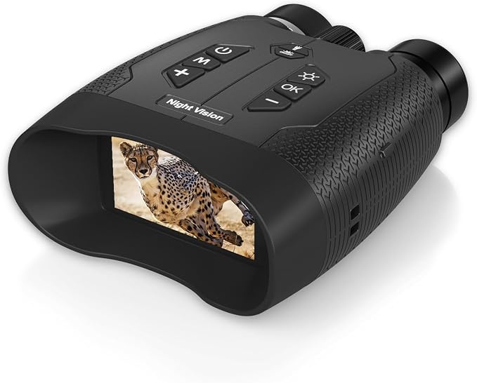 Night Vision Binoculars for Adults, 4K Night Vision Goggles with 3" HD Screen, 8X Digital Zoom, Rechargeable Device with 32GB Card for Camping & Outdoor Exploration