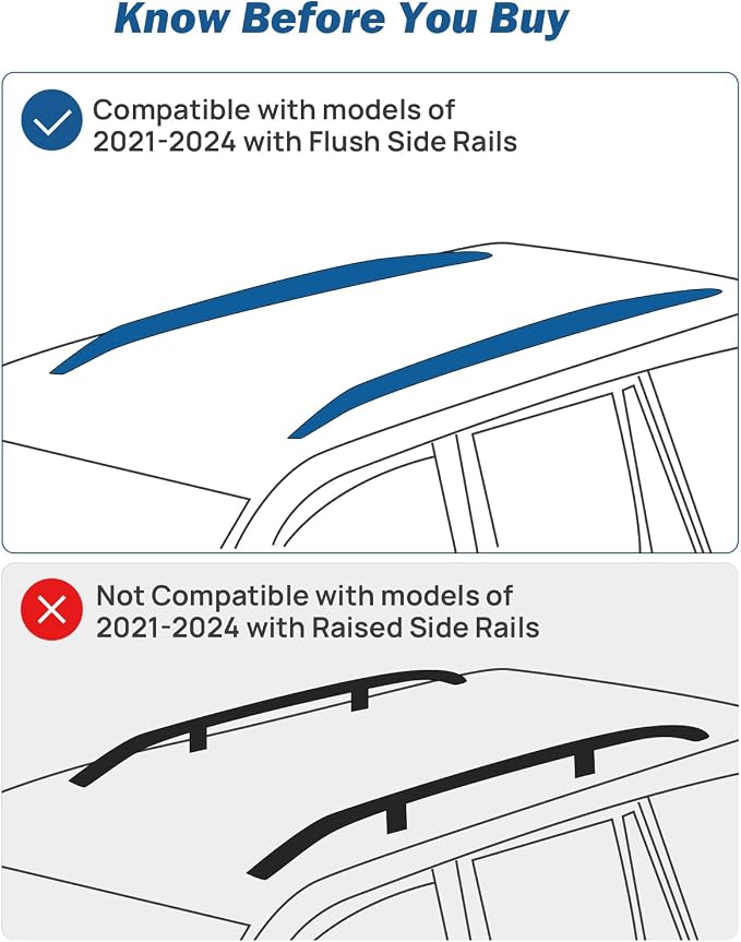 JOYTUTUS 300LBS Lockable Roof Rack Compatible with Chevy Suburban, Tahoe, GMC Yukon & Yukon XL, Cadillac Escalade ESV 2021-2026, Anti-Theft Aluminum Car Crossbars Crossbar for Rooftop Cargo Carrier