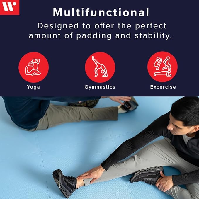 We Sell Mats 1/2 Inch Thickness Multipurpose EVA Foam Floor Tiles, Interlocking Floor Mat for Indoor Gym and Home Use, 24 in x 24 in, Brown, 100 Square Feet (25 Tiles)