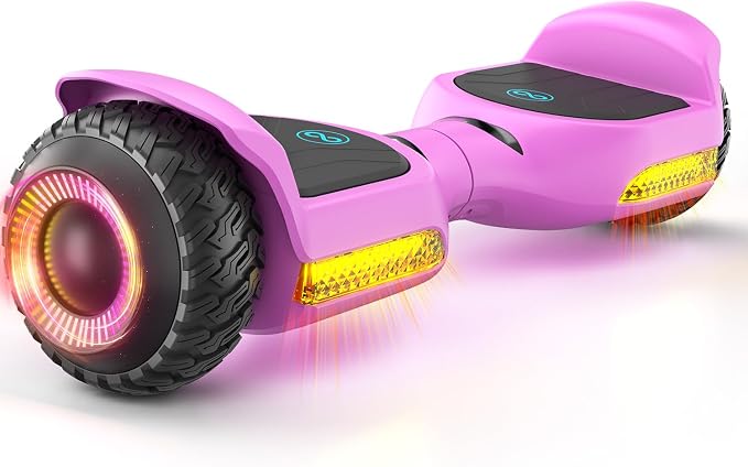 Gyroor Self Balancing Scooter New G13 All Terrain Balancing Scooter with LED Lights, Self Balancing Off Road with Bluetooth for Kids ages 6-12 and Adults-Pink
