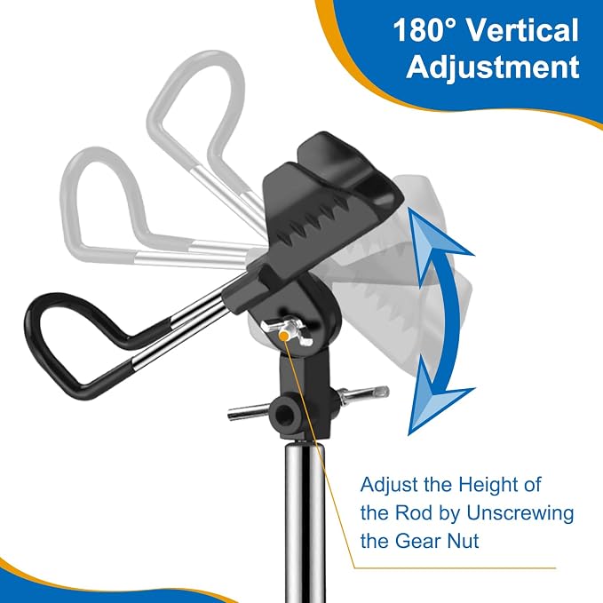 Fishing Rod Holders, 360 Degree Adjustable Fishing Pole Holders for Ground, Multifunctional Stainless Steel Beach Fishing Rod Holder Fishing Gifts for Men