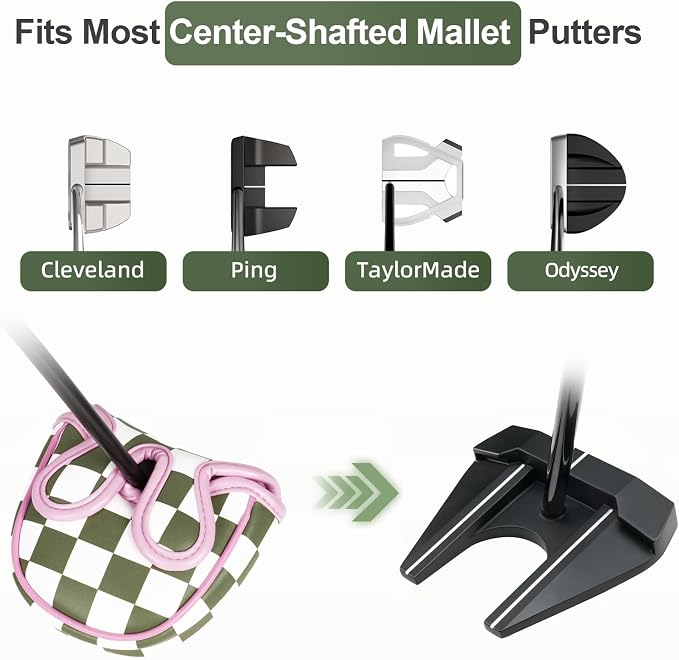 Craftsman Golf Club Cover Golf Head Cover for Driver Fairway Hybrid/Utility Woods Headcover Set Putter Head Cover for Mallet Blade DF3