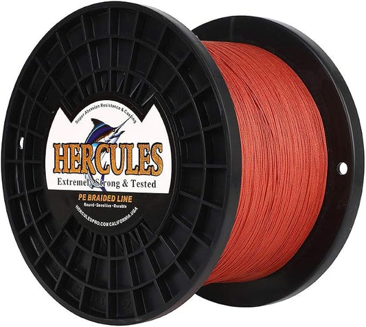 HERCULES Cost-Effective Super Cast 8 Strands Braided Fishing Line 10LB to 300LB Test for Salt-Water,109/328/547/1094 Yards(100M/300M/500M/1000M),Diam.#0.12MM-1.2MM,Hi-Grade Performance,Variety Colors