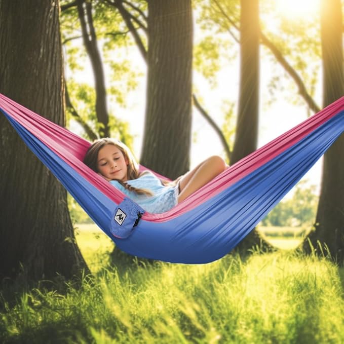 ayamaya Kids Camping Hammock, Small Outdoor Hammock Gifts for Children Girls Boys, Ultralight Kids Camping Gear with Tree Strap & Carabiners,Sling Swing Hammock for Indoor/Outdoor Use