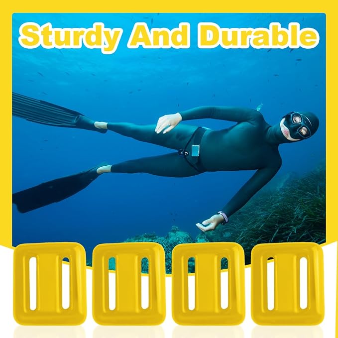 4 Pcs Dive Weights on Nylon Surfaces,Dive Weights with Diving Weight Belt,Coated Diving Weights for Freediving,Spearfishing,Scuba Weight Belt for Waist 32" to 52"