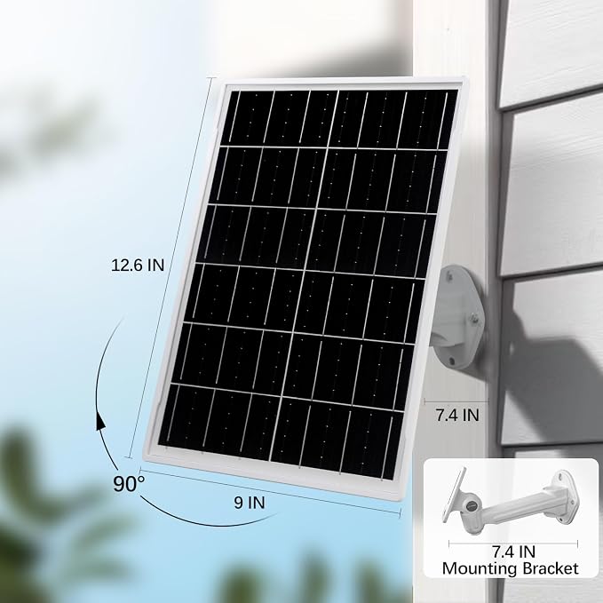 Solar Panel for Trail & Game Camera Security, Built-in Rechargeable 20000mAh Battery, USB-C & Micro USB, DC (3.5 * 1.35) with Multi-Interfaces, 5V Output, IP66 Waterproof