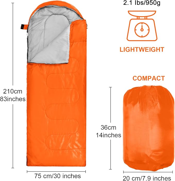 Macarrie 10 Pcs Bulk Sleeping Bags for Adults 0 Degree Waterproof Emergency Sleeping Bags with Compression Sack for Camping Hiking Backpacking Outdoor Activities