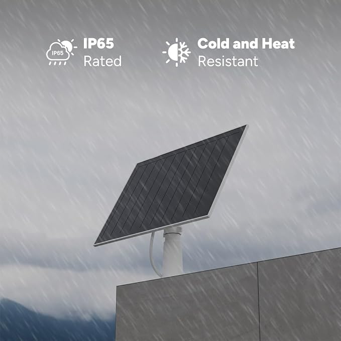 Lorex Solar Panel for Battery-Operated Cameras | 4.5 Watt | USB C and Micro-USB Adaptor | High-Efficiency | Non-Stop Power | Weatherproof | Flexible Setup
