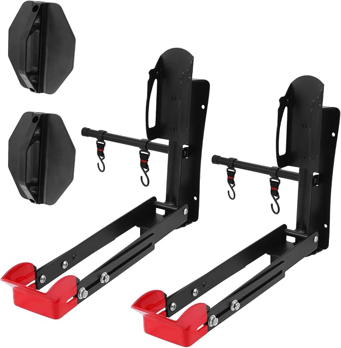 Swivel Bike Wall Mount,160° Wall Mount Bike Storage Garage with 2 Hooks,77lbs Load Capacity Wall Mounted Bike Holder for Mountain Bike (2-Pack)