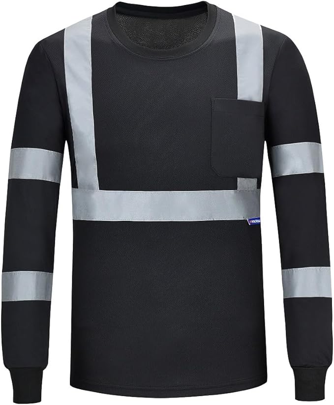 A-SAFETY Safety Shirt,High Visibility Work T Shirt Long Short Sleeve Class 3 (XS-6XL)