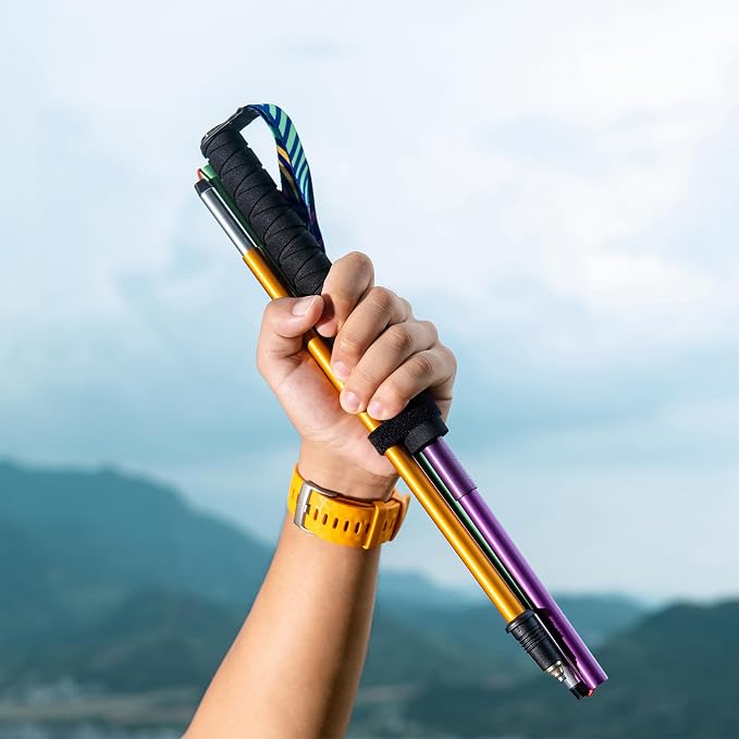 AONIJIE Trail Running Poles 2 Pcs Outdoor Trekking Poles Foldable Aluminum Alloy Sticks Quick Lock Ultralight for Camping Hiking Mountaining Marathon