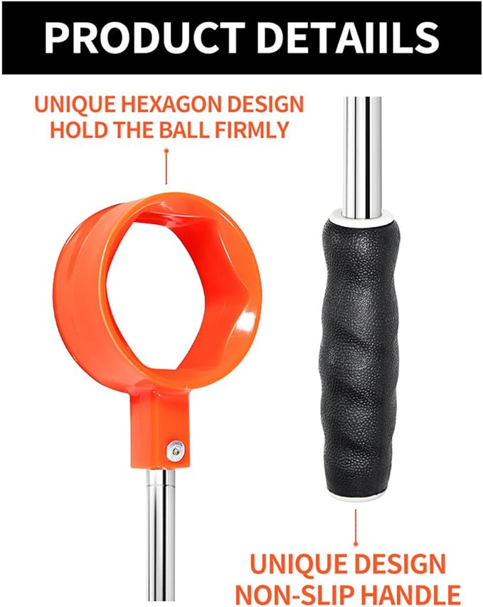 Golf Ball Retriever Telescopic | Heavy Duty Grabber,Portable Stainless Steel Ball Retriever | for Golfers Water Outdoor Mud Tree Bushes