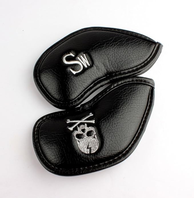 Craftsman Golf Skull Skeleton Black Golf Club Head Covers Headcover for Woods Driver and Hybrids Irons