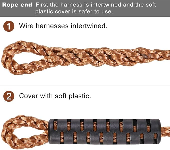 SELEWARE Tree Swing Rope Hammock Chair Strap Hanging Kit,Length Adjustable Nylon Rope Holds to 1000lbs,Perfect for Playground Set, Children Swing, Outdoor Hammock and Hanging Chair, 3ft