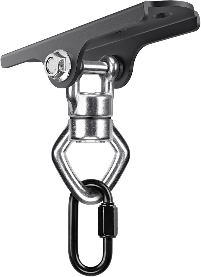 360° Swivel Swing Hanger with Ball Bearing Swing Ceiling Mount Hanging Chairs Hanger 900 LBS Capacity Aerial Silks Mount Hardware for Hammock Chair, Porch Swings, Tire Swings, gym rings, Heavy Bag