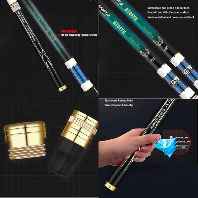 Telescopic Tenkara Fishing Rod Ultralight Travel Fishing Rod Portable Collapsible Bass Crappie Rod,1 Piece Carbon Stream Trout Pole 12 15 18 21 25 28 Free Tip Set(Top 1+2 Segment)