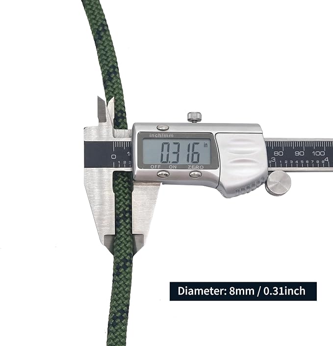 NewDoar Static Climbing Rope - 8mm (5/16c) / 10mm (3/8”) Double Braid Accessory Cord for Rock,Hauling, Prusik, Survival - Pre-Cut 20FT, 50FT, 100FT, 165FT Lengths - Outdoor, Fire Rescue Equipment