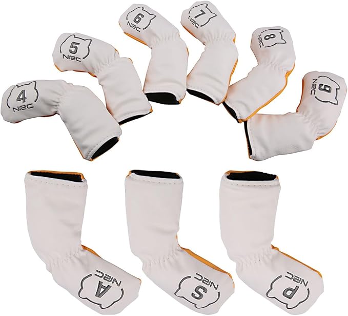 9pcs/Set Akita Dog Design Golf Club Iron Head Covers 4-9,P,S,A Fit Right Hand Irons