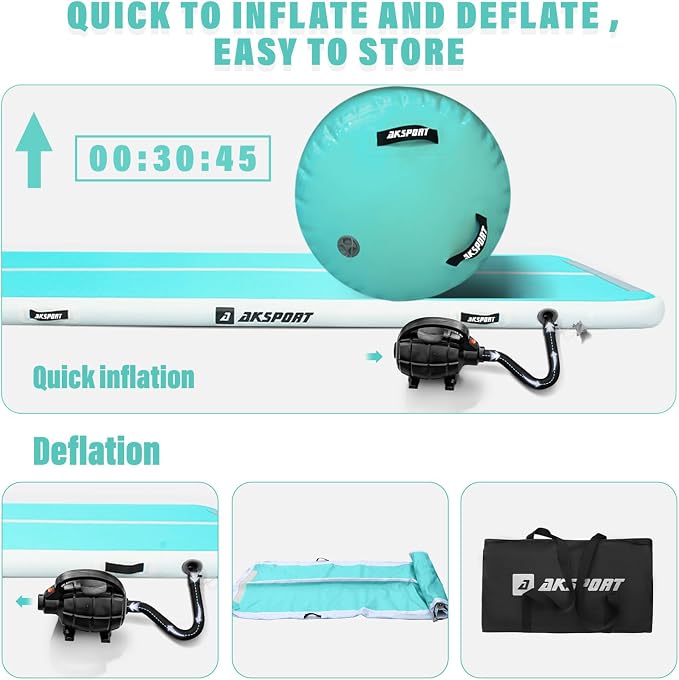 AKSPORT Air Roller Gymnastics Air Barrel for Backbends and Back Handsprings Exercise Training with Electric Air Pump for Home Use/Yoga/Cheerleading/Tumbling/Back Walkovers