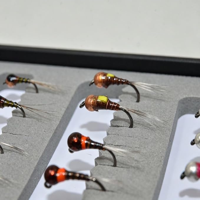 24/36/50/66 Premium Hand Tied Fly Fishing Flies Assortment | Waterproof Fly Boxes | Dry, Wet, Nymphs, Streamers, Wooly Buggers, Terrestrials | Trout, Bass Lure Set, Kit, Gift