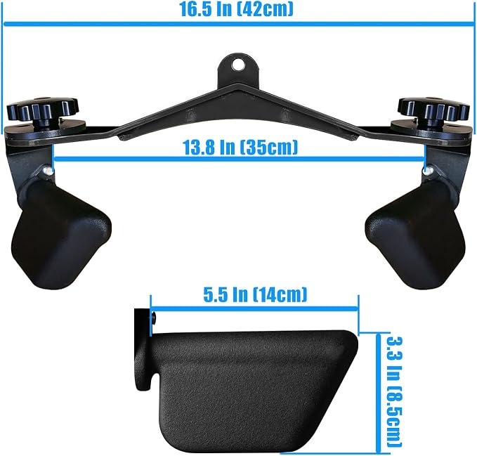 Adjustable Lat Pull down Bar, Cable Machine Attachments for Gym, Home Gym Fitness T-bar Row Pulldown Attachments, Lat Pull Down Machine Wide Grip Neutral Grip Handle