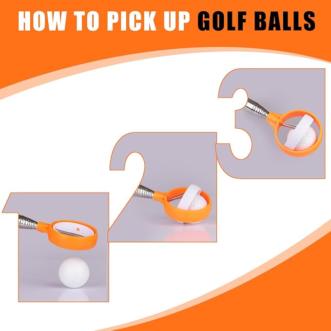 Professional Golf Ball Retriever Telescopic for Water, 9Ft/12Ft/16.3Ft/20Ft Stainless Steel Golf Ball Retriever with Spring Release-Ready Head Locking Clip