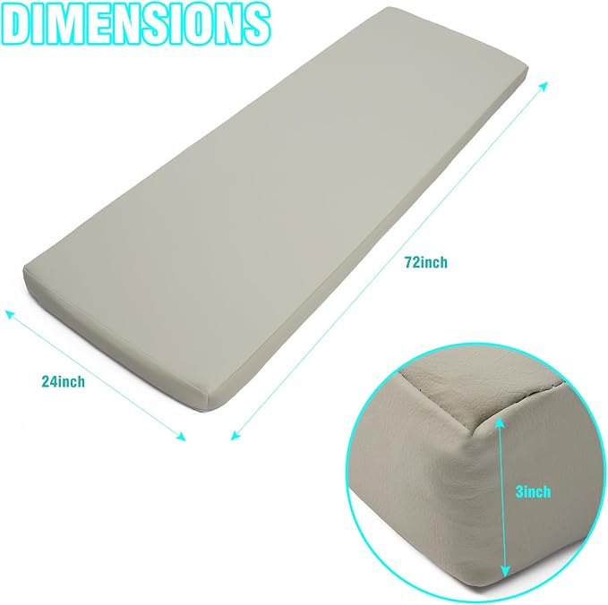 3 Inch Thick Yoga Mat, 72''x24'x3" extra-thick exercise mat. Fitness mat,Foldable Extra Thick Exercise Mat PU Leather,Gymnastics Mat withPilates, Stretching.