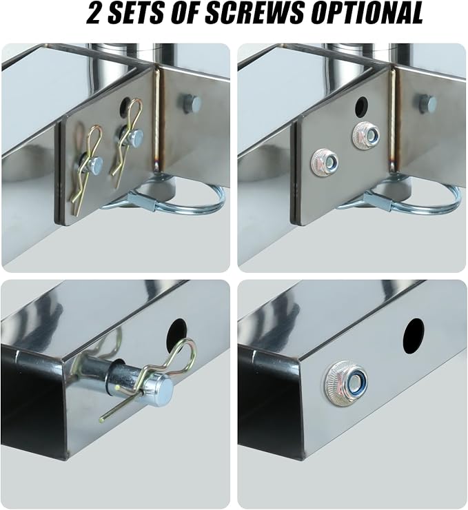 Njnzhto Stainless Steel Hitch Fishing Rod Holder,Hitch Mount Rod Holder,One Piece Welding, with Buffer Foam,5 Link Tube for 2" Hitch Receivers with Anti Drop Quick Release Pin,Rod Rack for Hitch