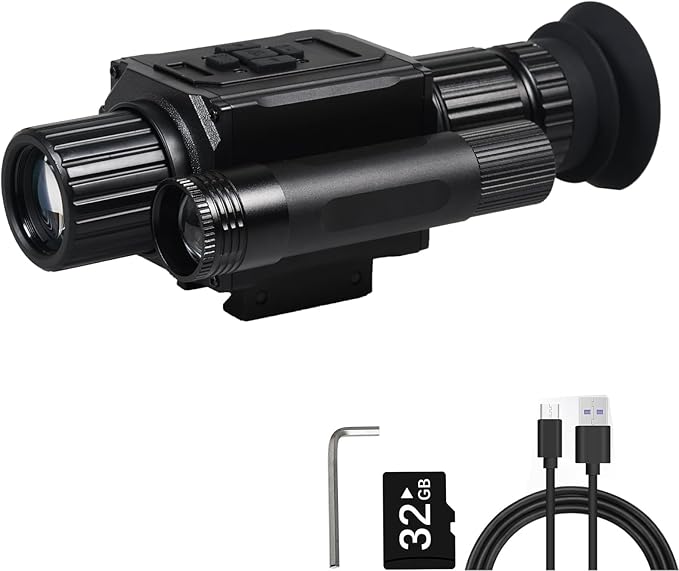 Digital Night Vision Monocular HD 1080P Infrared Night Vision Scope with 5X AI Zoom Video Recording, Hunting Night Vision Camera for Surveillance & Wildlife Observation
