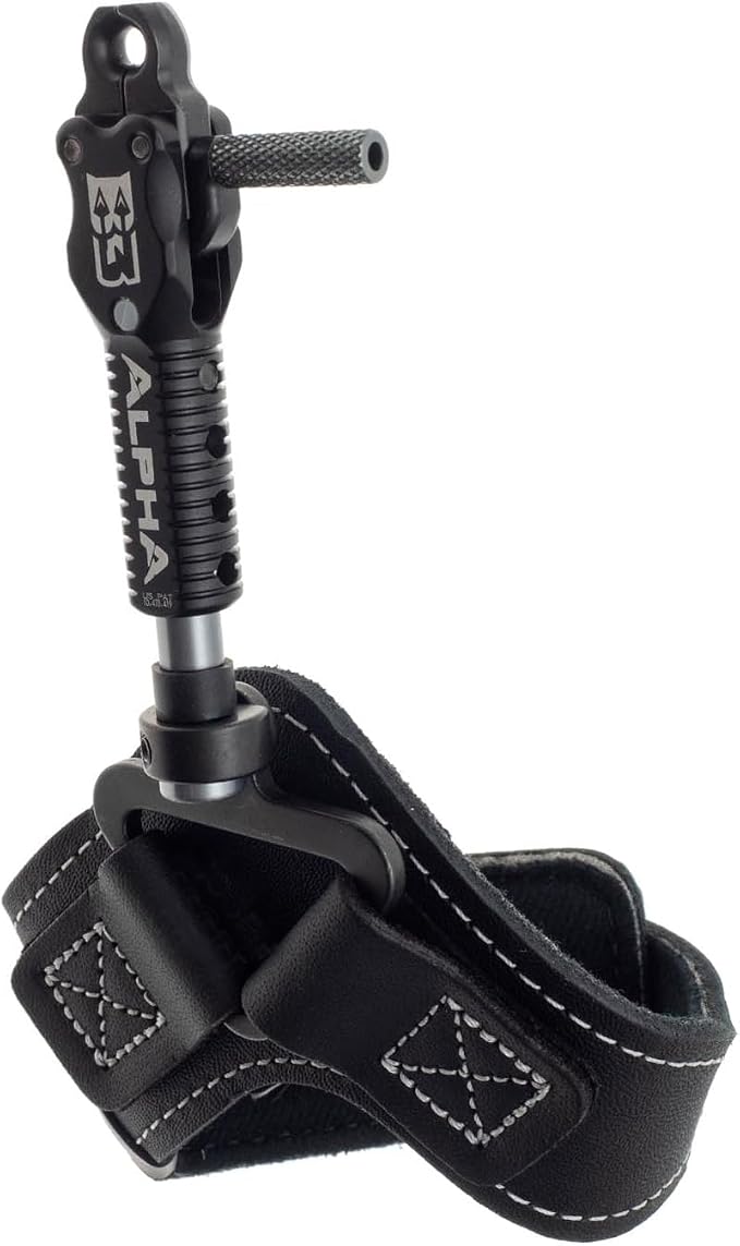 B3 Archery Alpha Double-Caliper Wrist Strap Archery Compound Bow Arrow Release Aid Trigger w/Adjustable Trigger Travel, Roller-Sear Double Stainless Steel Jaws, for Bowstring & String Loop Use