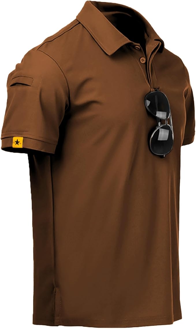 ZITY Mens Polo Shirt Short Sleeve Sports Tactical T-Shirt Athletic Golf Polos Daily Casual Stylish Collared Shirts for Men