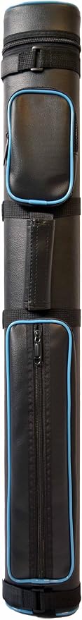 HAN'S DELTA 2x2 Hard Pool Cue Billiard Stick Carrying Case, (Several Colors Available) (Piping Blue)