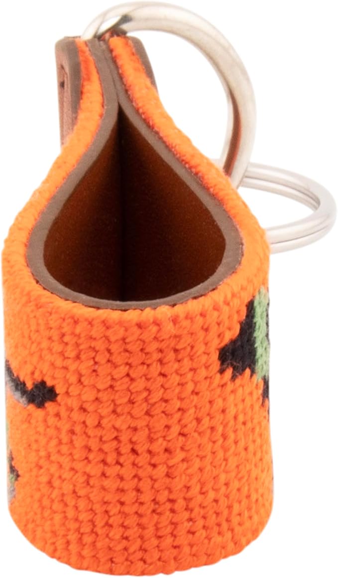 Leather Hand-Stitched Needlepoint Key Fob or Key Chain