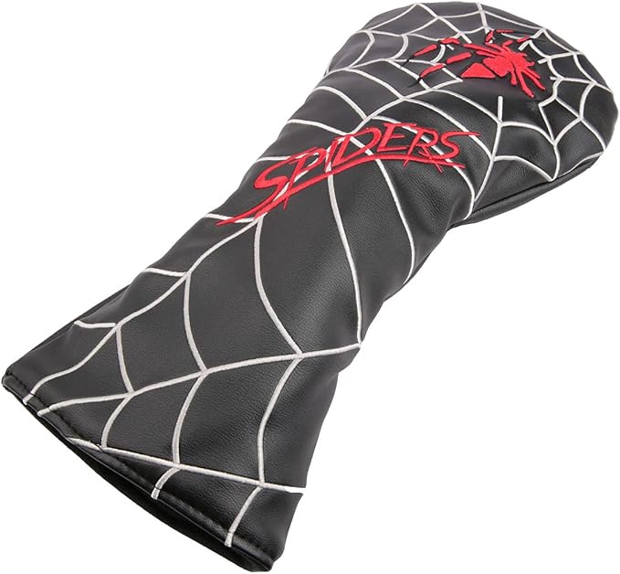 Spider Embroidery Black Golf Club Driver/Fairway Wood/Hybrid/Iron Head Cover
