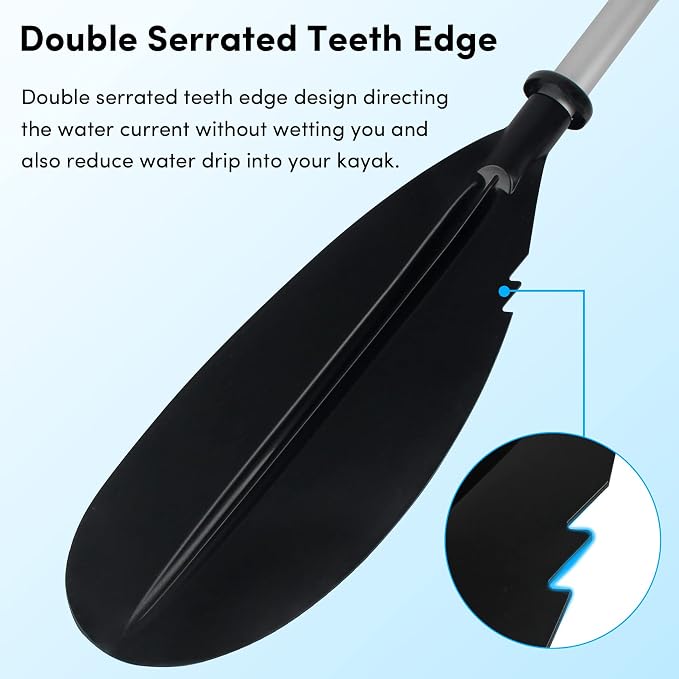 Kayak Paddles Adjustable 88in 4 Piece Kayak Oars Boat Paddles for Adults with Paddle Leash, Canoe Paddles for Kayaking Rafting Jet Ski Canoe Outdoor Kayak Water Sports and Safety Boat Accessories