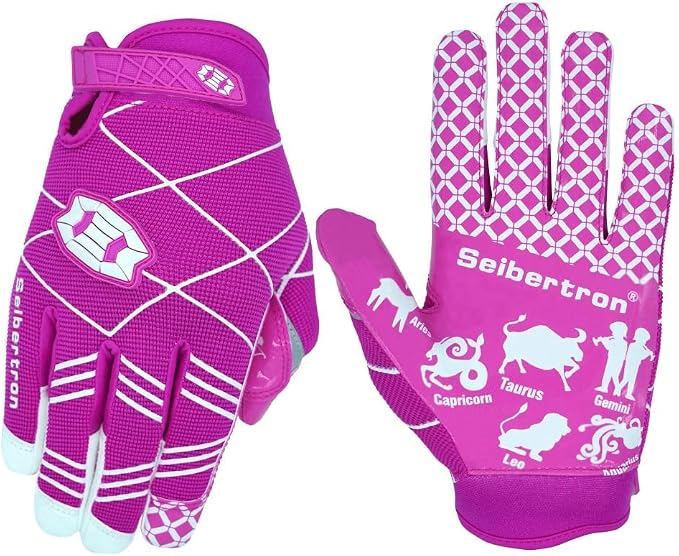 Seibertron Pro 3.0 Twelve Constellations Elite Ultra-Stick Football Receiver Gloves | Super Sticky Grip for Youth Kids Boys 8-12 Girls & Adult Men & Women, Perfect Sports Gift