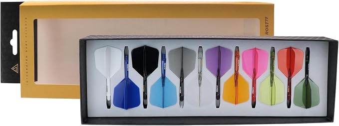 CUESOUL ROST 77 Integrated Dart Shaft and Flight Big Wing/Standard Shape Colour Collection Pack of 12 pcs